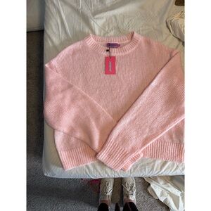 Edikted Soft Pink Crew Neck Sweater